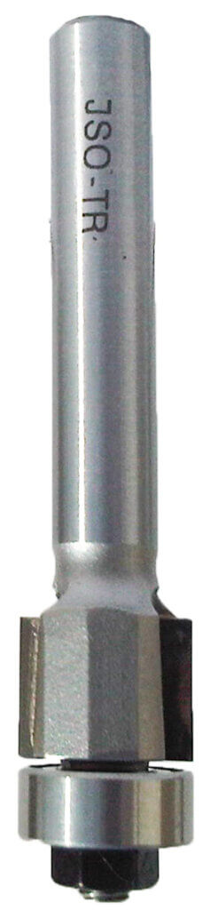 JSO Diamant-Bündigfräser DP Ø 12,7 x 10 mm mit 8 mm Schaft und montiertem Anlaufkugellager an der Unterseite.