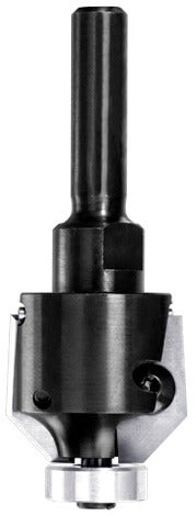 Unitec Wendeplatten-Fasefräser 45 Grad mit 16 mm Anlauflager, Ø 26 mm und 6 mm Schaft.