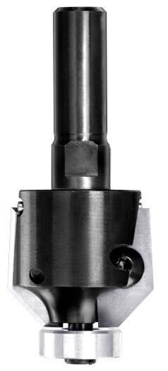 Unitec Wendeplatten-Fasefräser 45 Grad mit 16 mm Anlauflager, Ø 32 mm und massivem 12 mm Schaft.
