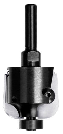 JSO (Unitec) Wendeplatten-Halbhohlkehlfräser mit Radius 10 mm, stabilem 8 mm Schaft und 16 mm Anlauflager.