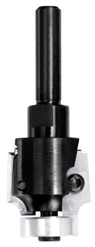 JSO Unitec Wendeplatten-Abrundfräser Radius 3 mm mit zwei montierten Hartmetall-Wechselmessern, 8 mm Schaft und 20 mm Anlauflager.