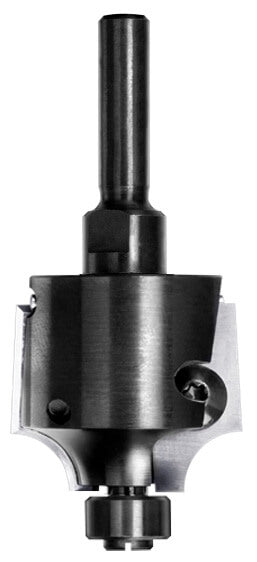 JSO (Unitec) Wendeplatten-Viertelstabfräser mit HW-Wechselmessern, Radius 10 mm, 8 mm Schaft und 12 mm Anlauflager.