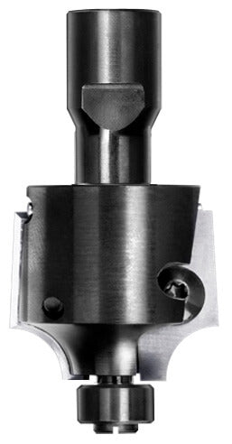 JSO (Unitec) Wendeplatten-Viertelstabfräser mit HW-Wechselmessern, Radius 10 mm, M12 Innengewinde und 12 mm Anlauflager.