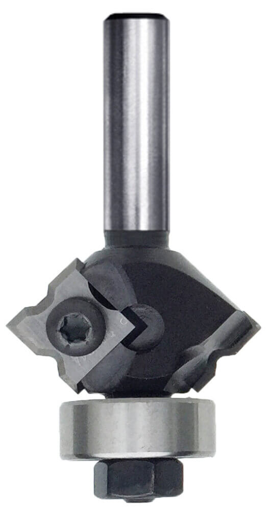 JSO modularer Wendeplatten-Fase- und Abrundfräser mit Kombi-Messern, Ø 31,4 mm, 19 mm Anlauflager.