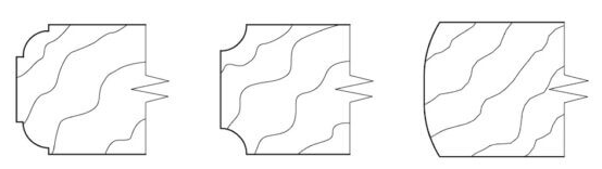 JSO Wendeplatten-Kombifräser-System im CNC-Einsatz beim vollautomatischen und ausrissfreien Abrunden einer Massivholzkante mit montierten R=5 mm Wendemessern im Holzfräsershop.
