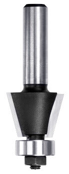 JSO Hartmetall-Fasenfräser 15° mit zwei präzise geschliffenen Schneiden, integriertem Anlauflager an der Spitze und einem 6 mm Schaft.