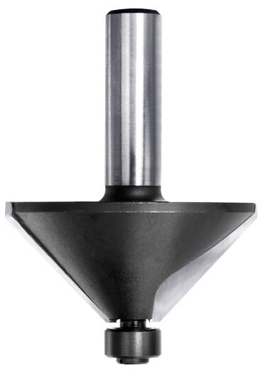 JSO Hartmetall-Fasefräser 45 Grad mit 12,7 mm Anlauflager, Ø 55 mm, zweischneidig (Z=2) mit massivem 12 mm Schaft.
