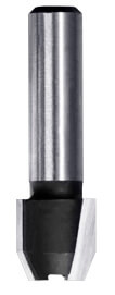 JSO Hartmetall-Fasefräser 22 Grad, zweischneidig (Z=2), ohne Anlauflager, 6 mm Schaft.