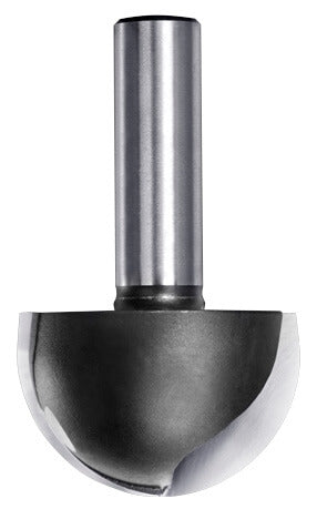 JSO HW-bestückter Hohlkehlfräser, großer 40 mm Kopf mit 15 mm Radius und massivem 12 mm Schaft.