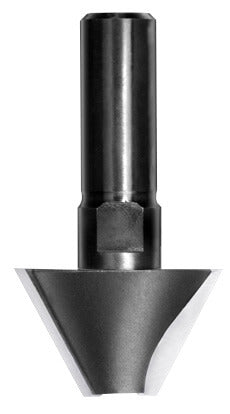 JSO Hartmetall-Fasefräser 30 Grad, Ø 34 mm, zweischneidig (Z=2), ohne Anlauflager mit massivem 12 mm Schaft.
