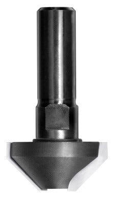JSO Hartmetall-Fasefräser 45 Grad, Ø 31 mm, zweischneidig (Z=2), ohne Anlauflager mit massivem 12 mm Schaft.