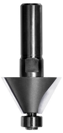 JSO Hartmetall-Fasefräser 30 Grad mit 12,7 mm Anlauflager, Ø 34 mm, zweischneidig (Z=2) mit massivem 12 mm Schaft.