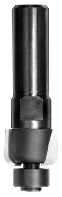 JSO Halbhohlkehlfräser HW mit Radius 3 mm, zwei Hartmetallschneiden, einem kugelgelagerten 12 mm Anlauflager am Kopf und einem präzisionsgeschliffenen Schaft von 12 mm.