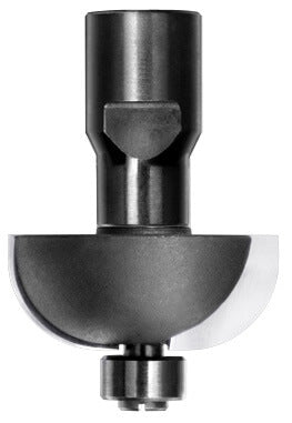 JSO HW-bestückter Halbhohlkehlfräser mit Radius 12,7 mm, M10-Innengewinde und kugelgelagertem Anlauflager.