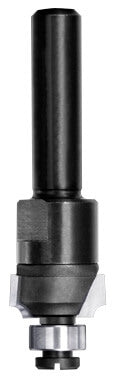JSO Viertelstabfräser mit Hartmetall-Schneiden, 8 mm Schaftaufnahme und montiertem 9 mm Anlauf-Kugellager an der Spitze.