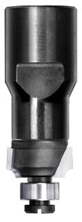 JSO Viertelstabfräser mit Hartmetall-Schneiden, M10 Innengewinde-Aufnahme und montiertem 9 mm Anlauf-Kugellager an der Spitze.