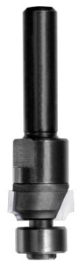 JSO Hartmetall Abrundfräser Radius 2 mm mit montiertem 12 mm Anlauflager und 8 mm Schaft.