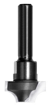 JSO Viertelstabfräser Radius 6 mm mit stirnseitiger Bohrschneide, Hartmetall-Schneiden und stabilem 8 mm Schaft zum Eintauchen in Holz.