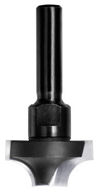 JSO Viertelstabfräser Radius 8 mm mit stirnseitiger Bohrschneide, Hartmetall-Schneiden und 6 mm Schaft für das direkte Eintauchen in Holzoberflächen.