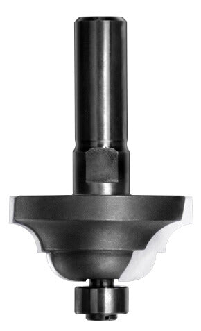 JSO Konterprofilfräser HW mit Radius 6,35 mm, präzisionsgeschliffenen Hartmetallschneiden, integriertem Anlauflager und starkem 12 mm Schaft.