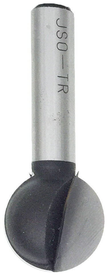 JSO HW-bestückter Kugelfräser, Radius 9,5 mm (3/8 Zoll), 19 mm Durchmesser und 8 mm Schaft ohne Anlauflager.