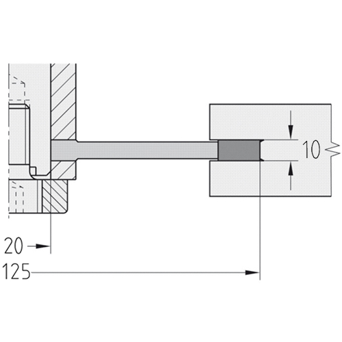 JSO CNC-Wendeplatten-Scheibennutfräser HW mit einem Durchmesser von 125 mm, einer Schnittbreite von 10 mm, vier montierten Hauptschneiden, vier Vorschneidern (oben und unten) sowie präziser 20 mm Bohrung im Holzfräsershop.