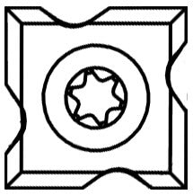 Detaildarstellung der vier Schneidecken zur Veranschaulichung der vierfachen Nutzung des 1,5 mm Profils pro Wendeplatte.