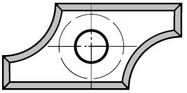 JSO Hartmetall (HW) Abrund-Wendeplatte R 2,0 mm für Unitec-Systeme, zweiseitig profiliert mit 1-Loch-Bohrung.