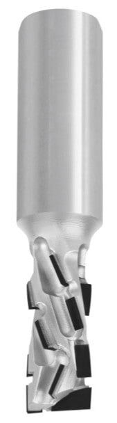 JSO Diatec-Pro-DUO Diamant-Nutfräser DP mit Rechtslauf, 20 mm Durchmesser, 42 mm Nutzlänge, Z=2+2 Schneidenanordnung und massivem 25 mm Schaft.