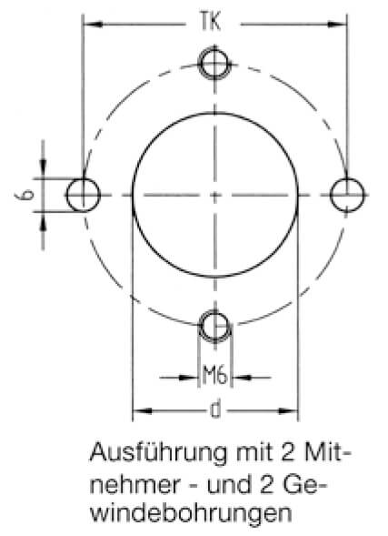 Technische Zeichnung des JSO Fräsdorns HSK-F 63 mit Teilkreis 48 mm und Spannlänge 120 mm im Holzfräsershop.