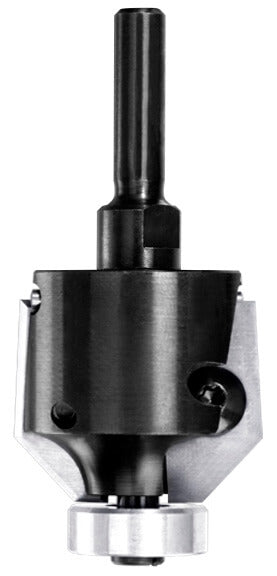 Unitec Wendeplatten-Fasefräser 45 Grad mit 16 mm Anlauflager, Ø 36 mm und stabilem 8 mm Schaft.