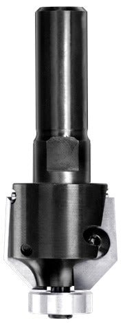 Unitec Wendeplatten-Fasefräser 45 Grad mit 16 mm Anlauflager, Ø 26 mm und massivem 12 mm Schaft.