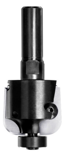 JSO (Unitec) Wendeplatten-Halbhohlkehlfräser mit Radius 8 mm, massivem 12 mm Schaft und 16 mm Anlauflager.