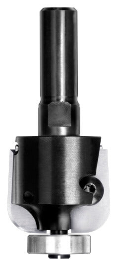 JSO (Unitec) Wendeplatten-Halbhohlkehlfräser mit Radius 6 mm, massivem 12 mm Schaft und 20 mm Anlauflager.