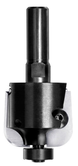 JSO (Unitec) Wendeplatten-Halbhohlkehlfräser mit Radius 10 mm, massivem 12 mm Schaft und 16 mm Anlauflager.