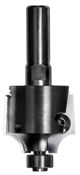 JSO (Unitec) Wendeplatten-Viertelstabfräser mit HW-Wechselmessern, Radius 10 mm, massiver 12 mm Schaft und 12 mm Anlauflager.