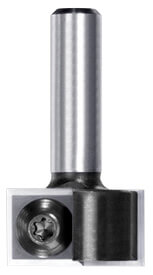 JSO Wendeplatten-Falzfräser ohne Anlauflager mit zwei montierten Hartmetall-Wendemessern und einem präzisen 8 mm Schaft.