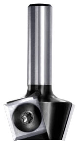 JSO Wendeplatten-Fasefräser 15 Grad ohne Anlauflager, Ø 27 mm und stabiler 8 mm Schaft.