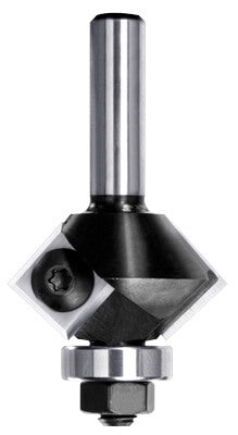 JSO Hartmetall-Wendeplatten-Fasefräser 45 Grad mit 15,9 mm Anlauflager, Ø 32 mm und 8 mm Schaft.