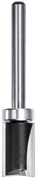 Extra langer JSO HW Bündigfräser mit schaftseitig montiertem Anlauflager, zwei präzisionsgeschliffenen Hartmetall-Schneiden mit 30 mm Nutzlänge und einem 8 mm Schaft.