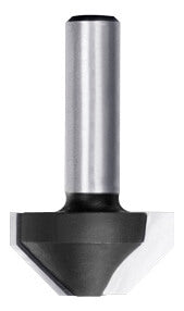JSO Hartmetall-Fasefräser 45 Grad, Ø 24 mm, zweischneidig (Z=2), ohne Anlauflager mit stabilem 8 mm Schaft.