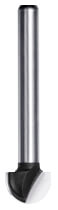 JSO HW-bestückter Hohlkehlfräser, Radius 6,35 mm, 12,7 mm Durchmesser und 6 mm Schaftaufnahme.