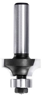 Produktansicht JSO Abrundfräser Radius 4 mm Hartmetall mit stabilem 8 mm Schaft und montiertem 12,7 mm Anlauflager.