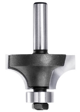 Produktansicht JSO Abrundfräser Radius 12,7 mm Hartmetall mit stabilem 8 mm Schaft und montiertem 12,7 mm Anlauflager.