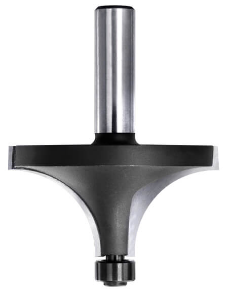 Produktansicht JSO Abrundfräser Radius 25 mm Hartmetall mit massivem 12 mm Schaft und 12 mm Anlauflager.
