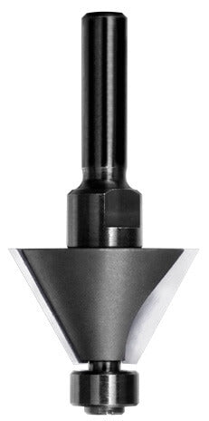 JSO Hartmetall-Fasefräser 30 Grad mit 12,7 mm Anlauflager, Ø 34 mm, zweischneidig (Z=2) mit 6 mm Schaft.