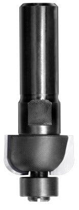 JSO HW-bestückter Halbhohlkehlfräser mit Radius 5 mm, massivem 12 mm Schaft und kugelgelagertem Anlauflager.