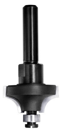 JSO Viertelstabfräser mit Hartmetall-Schneiden, Radius 8 mm, 6 mm Schaft und montiertem 9 mm Anlauf-Kugellager.
