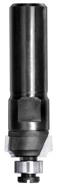 JSO Viertelstabfräser mit Hartmetall-Schneiden, stabilem 12 mm Schaft und montiertem 9 mm Anlauf-Kugellager an der Spitze.