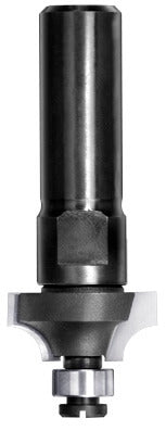JSO Viertelstabfräser mit Hartmetall-Schneiden, stabilem 12 mm Schaft und montiertem 9 mm Anlauf-Kugellager an der Spitze.